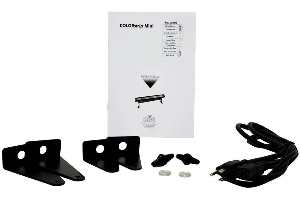 2 Chauvet COLORSTRIP MINI DMX LED Wash Light Bars With Mounting Brackets - Image 4 of 4