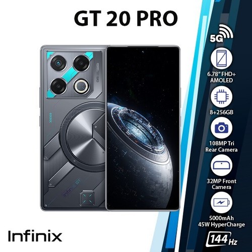Infinix GT 20 Pro Android Mobile Phone (8GB+256GB/Blue/Dual SIM/Unlocked) - 第 1/6 張圖片