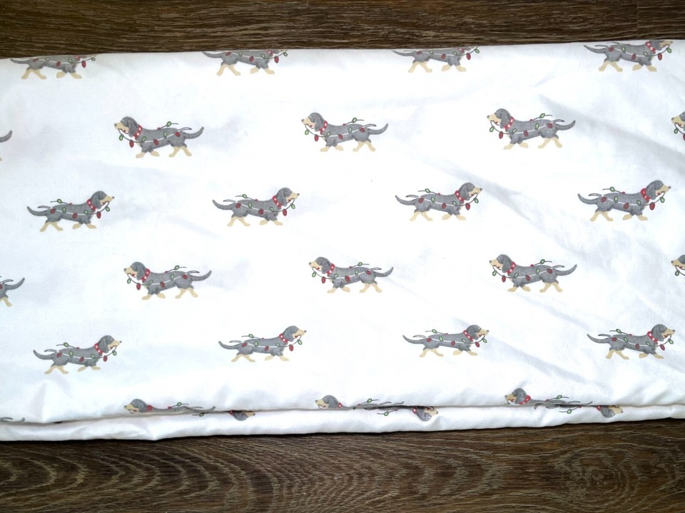 Kensie Home Christmas Dachshund Twin Sheet Set Holiday Lights