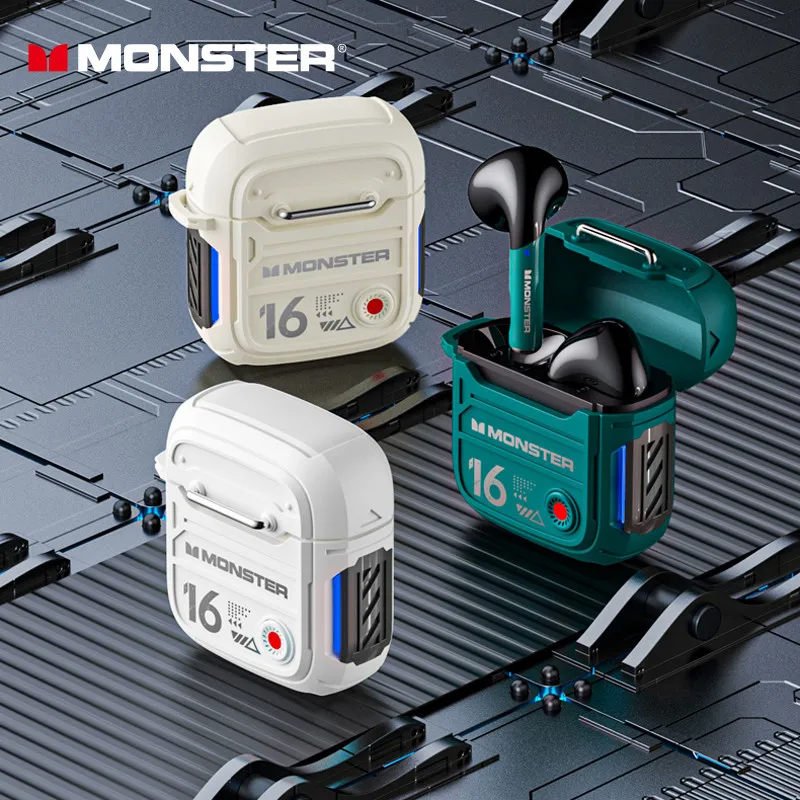 MONSTER XKT16 Original TWS Earbuds Bluetooth 5.3 Low Latency Gaming HD Sound