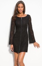 EUC Laundry by Shell Segal Lace Illusion Coctail Black Mini dress Sz.2