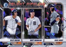 2021 Bowman Chrome Tigers Talent Pipeline (Greene & Manning) #'d/150 Atomic Ref.