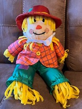 Vintage Stuffed Scarecrow Gibson Greetings Nylon Puffalump 1996 15 Inches Tall