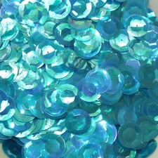 20mm Cup Sequins Aqua Marine Blue Crystal Iris Rainbow Iridescent Made in USA