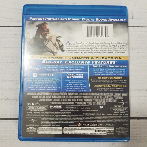 Robin Hood (Blu-ray Disc, 2010, 2-Disc Set, Special Edition Rated/Unrated) - Imagen 2 de 2