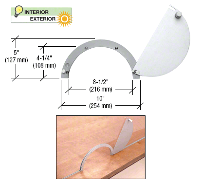 Satin Anodized Semicircular Design Ticket Window with 8-1/2" x 4-1/4" Opening - Picture 4 of 5