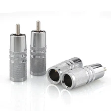 4pcs HiFi Audio Cable RCA Plug Interconnect Cable Rhodium Plated RCA Connector
