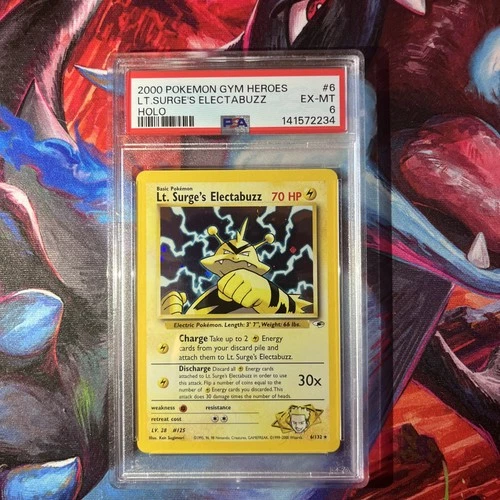 Pokemon Lt. Surges Electabuzz Holo Gym Heroes 2000 #6 PSA 6