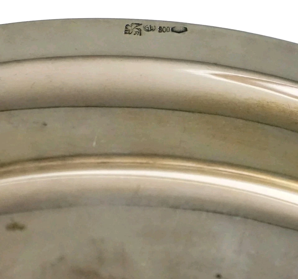Grande Piatto Argento 800 Italia Sottopiatto Silver ARG Vassoio Centrotavola - Immagine 3 di 4