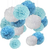 Pompoms Deko Set 15Er Bunt Seidenpapier FüR Hochzeit Geburtstag Party 15 StüCk