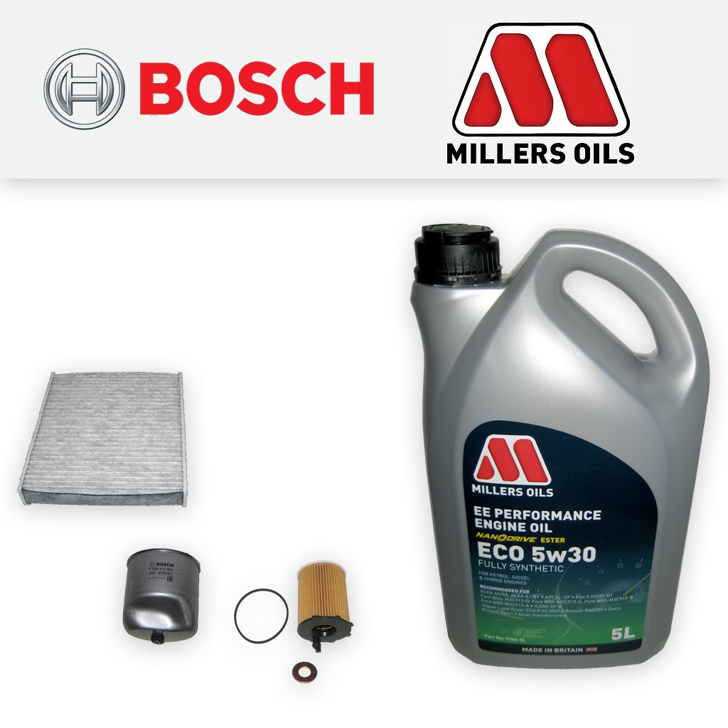 SERVICE KIT for VOLVO V50 1.6 D2 OIL FUEL CABIN FILTERS +5w30 EE OIL (2010-2012)