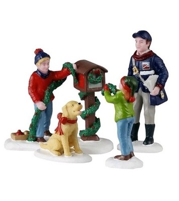 Lemax Weihnachtsdorf Figur Figur Kind Briefkasten Deko Anzug Häuser Hund