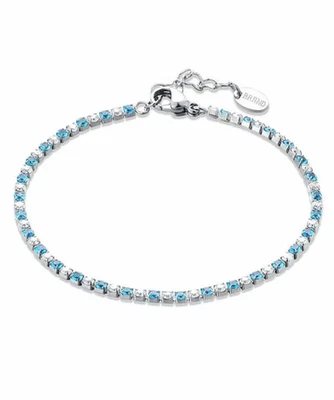 Bracciale Femme Acier Inoxydable Turchese Collier TENNIS 14BR049 - Photo 1/4