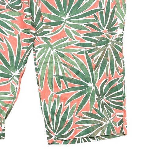 Sigrid Olsen Leinenhose Damen Größe L Koralle Palmblätter Cropped Taschen - Bild 4 von 6