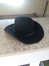 Bailey Buckhorn Black Wool Felt Western Cowboy Hat Mens 7 (56) Made In USA