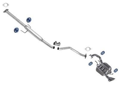 Resonator Pipe Muffler Exhaust Sys For KIA Spectra5 2007 2009 Federal Emissions