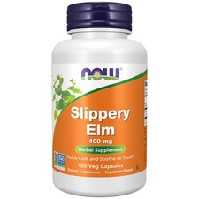 NOW Foods Slippery Elm 400mg 100 Capsules Digestive Support FROM USA