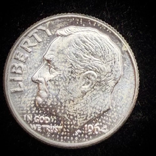90% Silver - UNC 1964 Roosevelt Dime Uncirculated Condition - 03-50