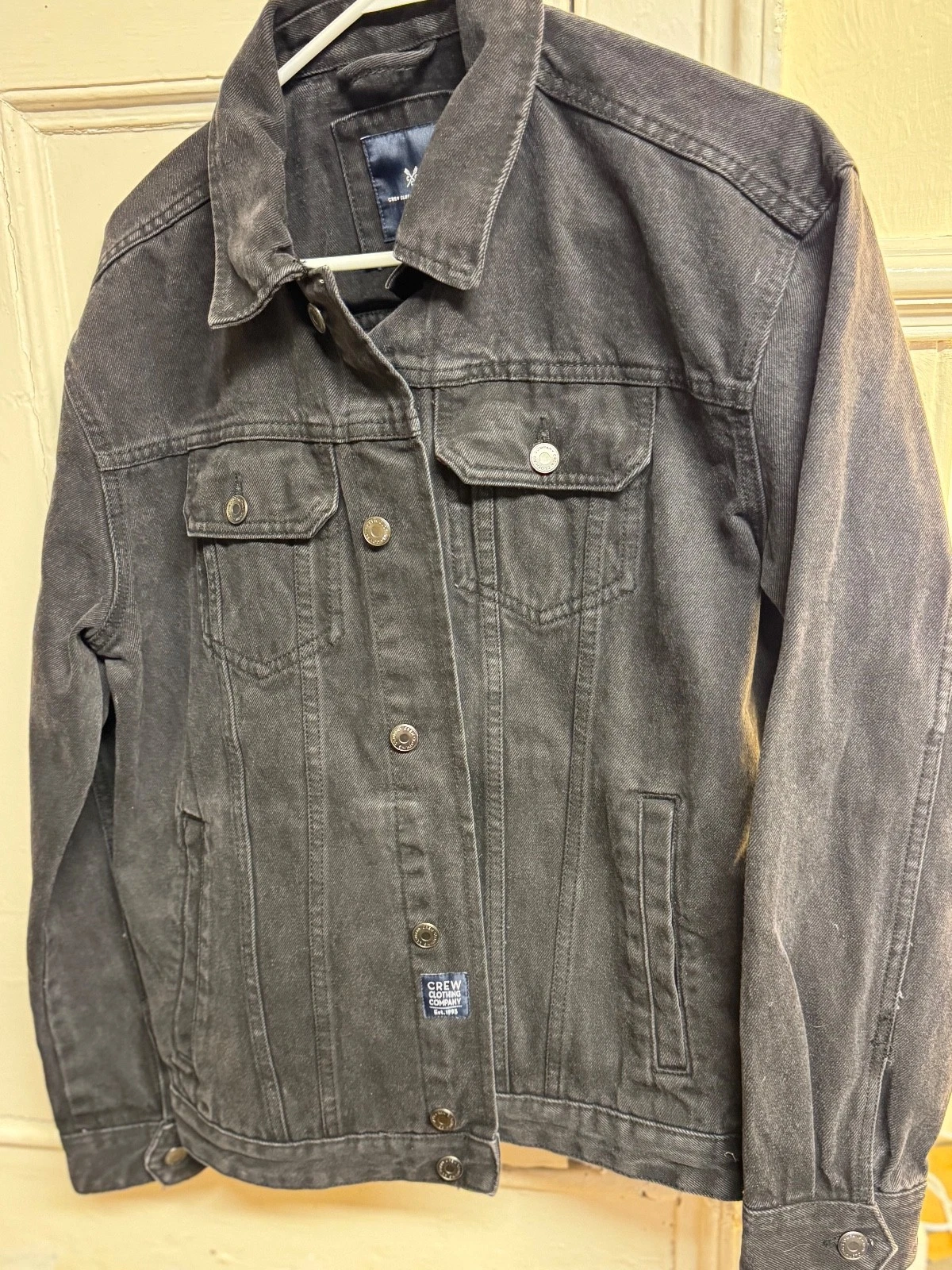 Crew Clothing Type 3 Denim Jacket (black faded) Mens Small