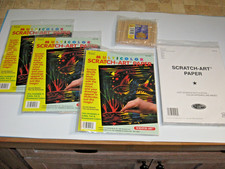 Vintage NEW Scratch Art Paper Kits 96 Sheets Total with Tools  ca. 1996