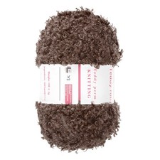Fur Yarn Soft Fluffy Chunky Yarn Fuzzy Yarn Coffee for Crocheting, 50m