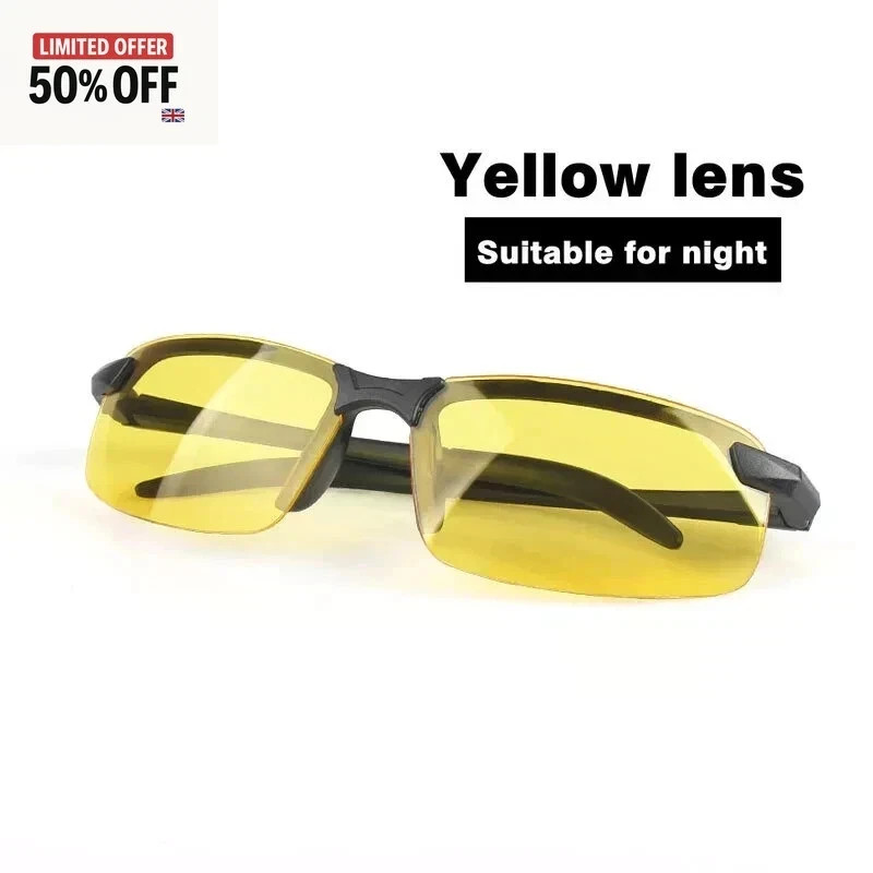Night Driving Glasses HD anti Glare Vision Polarized Yellow Lens Tinted Unisexs