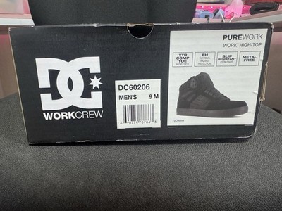 DC Purework High-Top Shoes  COMPOSITE TOE Men's 9M Black DC60206 NEW