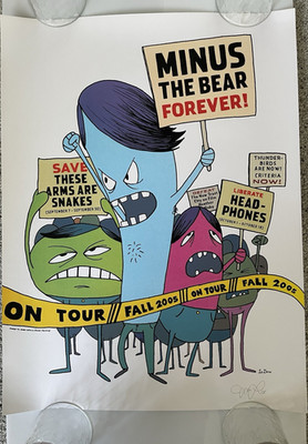 Minus the Bear 2005 Fall Tour Original Signed Poster/With Set list