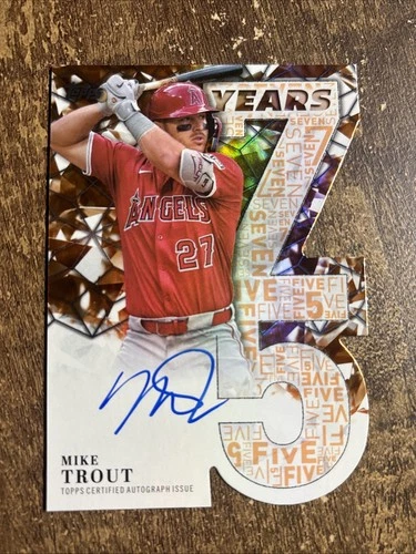 2026 Mike Trout Topps Celebration S.1 75 Years Diecut ON CARD AUTO #’d 13/25