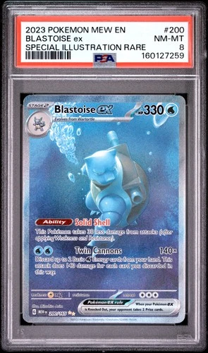 2023 POKEMON MEW EN-151 SPECIAL ILLUSTRATION RARE #200 BLASTOISE EX PSA 8