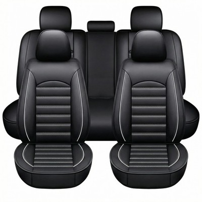 Full Set Durable Leather Car Seat Covers 5 Seat Universal Front Rear Shield