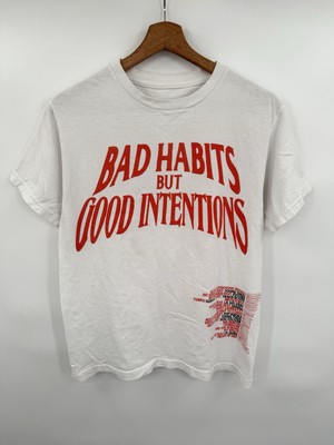 NAV x Vlone Mens T-Shirt Size Small Bat Habits But Good Intentions White