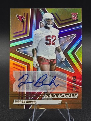 2025 Panini Rookies & Stars Jordan Burch #143 RC Auto Orange /199 Cardinals