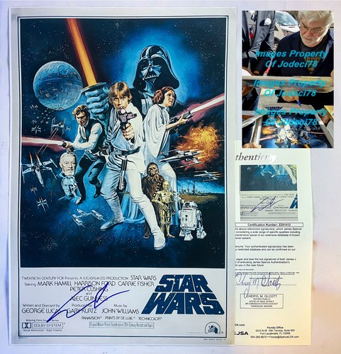 George Lucas Creator Signed STAR WARS New Hope 12x18 Photo Style C PROOF JSA COA