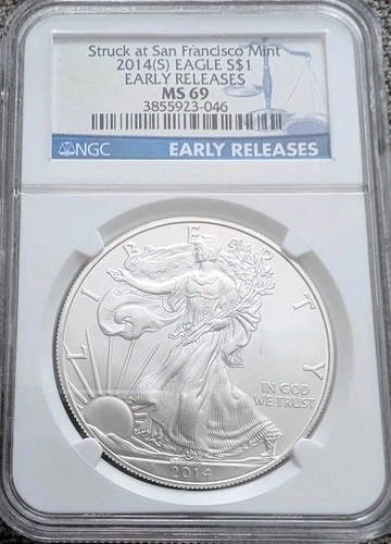 2014 (S) American SILVER Eagle $1 PCGS MS69  *STRUCK at SAN FRANCISCO*