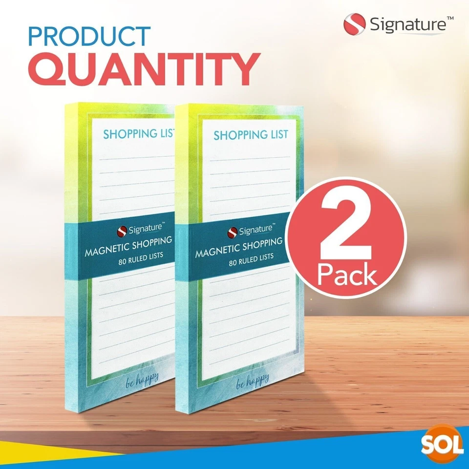 2X Magnetic Shopping List Pad Notepad 80 Tear Off Pages Fridge Memo Meal Planner - Image 3 of 4