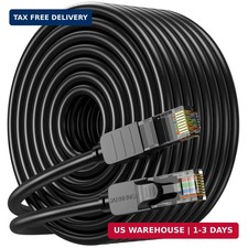 Cat 6 Ethernet Cable 100 ft, Indoor/Outdoor High Speed 10Gbps Internet Cable, 26