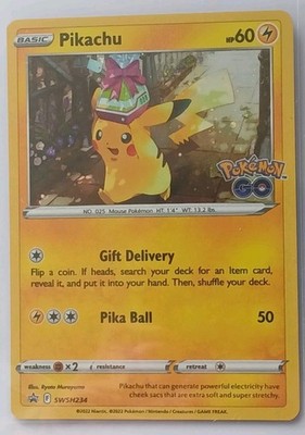    2022 Pokemon GO Prismatic HOLO PIKACHU GIFT MINT or Better! Gradable!   