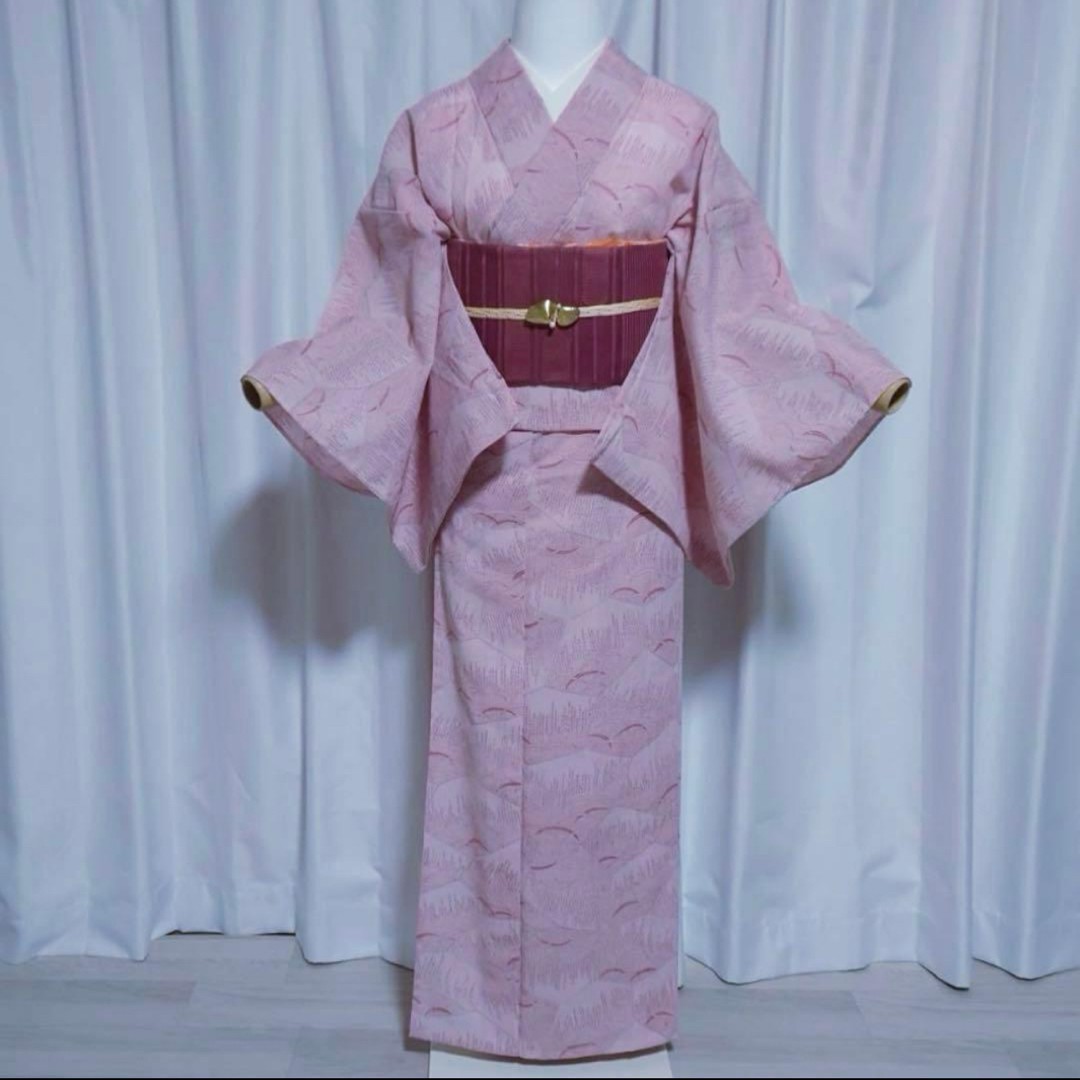 Pongee Style Small Pattern Thin Summer Kimono Set… - image 2