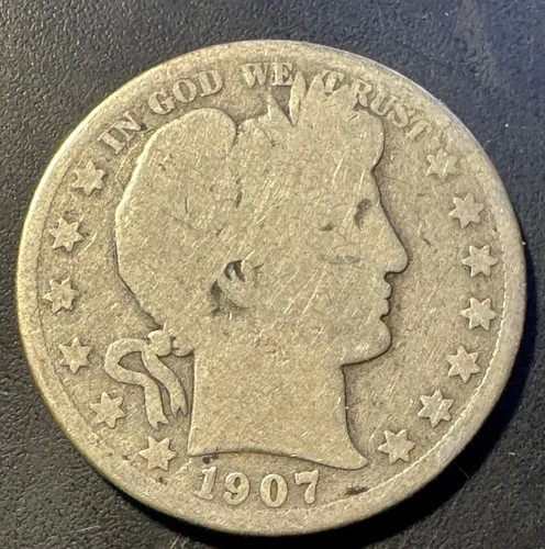 1907-D BARBER SILVER HALF DOLLAR~ 90% SILVER