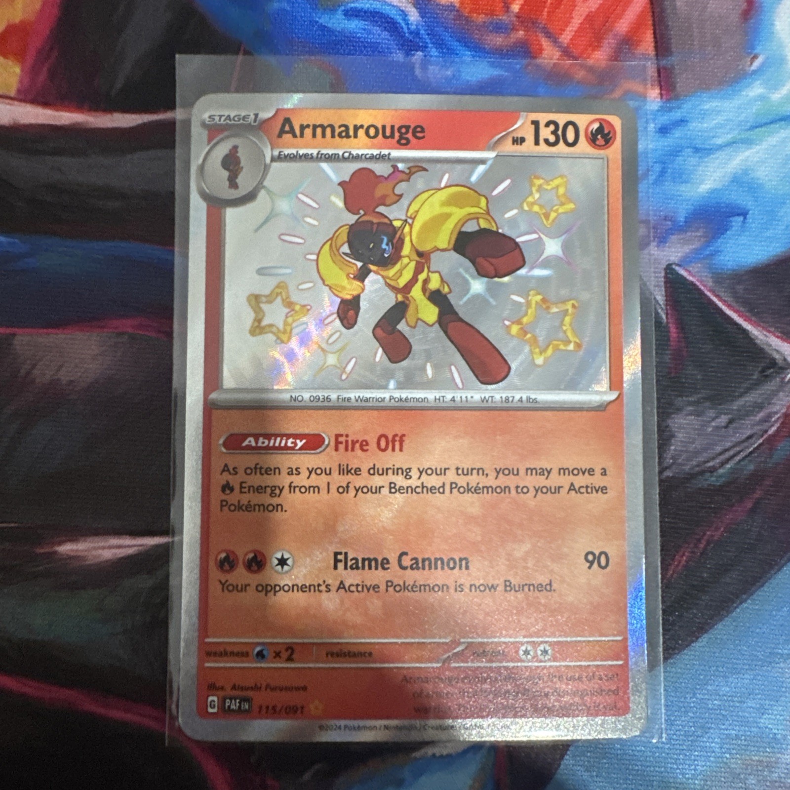 Armarouge 115/091 - SV: Paldean Fates (PAF) Shiny Rare Pokemon TCG NM