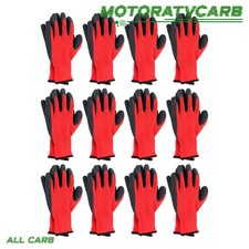 ALL-CARB 12 Pairs M-Size Crinkle Latex Rubber Hand Coated Safety Work Gloves