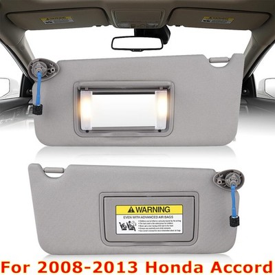For 2008-13 Honda Accord Pair Sun Visor W/Light Left Driver Right Passenger Side