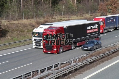 LKW Foto Scania S Planensattelzug Deutschland rot K. Hutter werzalit BEST #h1tg