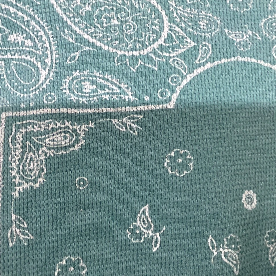 90’s Y2K Thermal waffle top women’s XS Teal Paisley alternative vamp. Diaries - Image 3 of 4