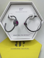 Bomb Party OG RARE UNICORN earrings ER95868 Pink Sapphire/Hematite (bag 89)