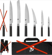 Shun Classic 6 Pc Student Knife Set, VG-MAX Core, Damascus Stainless Steel Cladd