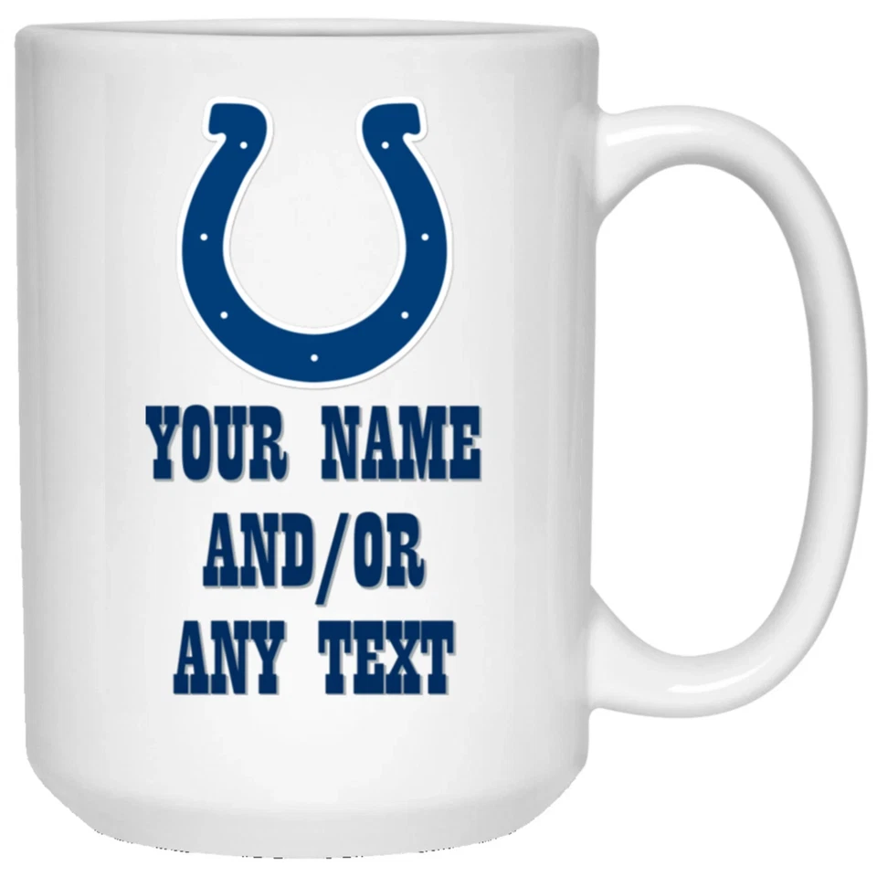 Custom Personalized Indianapolis Colts White 15 oz Ceramic Coffee Mug Cup - Image 2 of 3