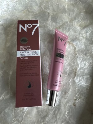 No7 Restore & Renew FACE & NECK MULTI ACTION Serum 30ml Neu in OVP
