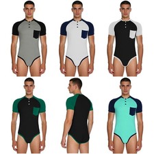 Men Bodysuit Workout Jumpsuit Full-body Unitard Male Romper Carnival One-Piece